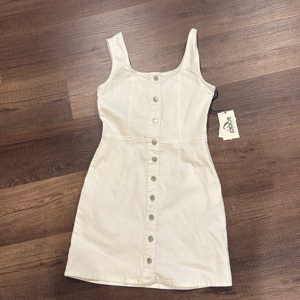 Jordache White Button-Front Dress